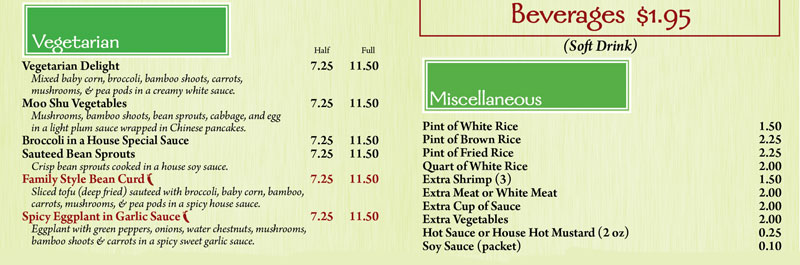 menu
